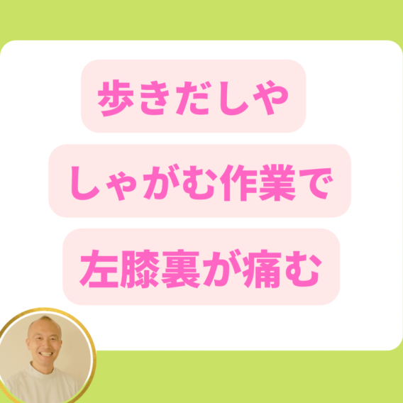 <span class="title">動き出しやしゃがみ作業での左膝裏の痛み</span>
